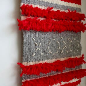 Modern Weaving, XOXO Art, Red and White Weaving, XOXO Woven Art, XOXO Wall Decor, Wall Art, Cute Woven Art, Modern Decor, Red and White, Mod image 3