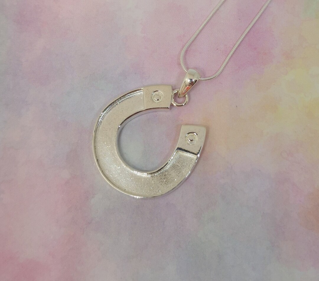 Horseshoe Cremation Ashes or Hair Sterling Silver Pendant Etsy