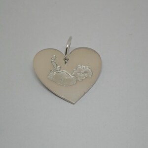 Ultrasound Baby Scan Charm/Pendant - Fine Silver Keepsake - Actual Scan Picture