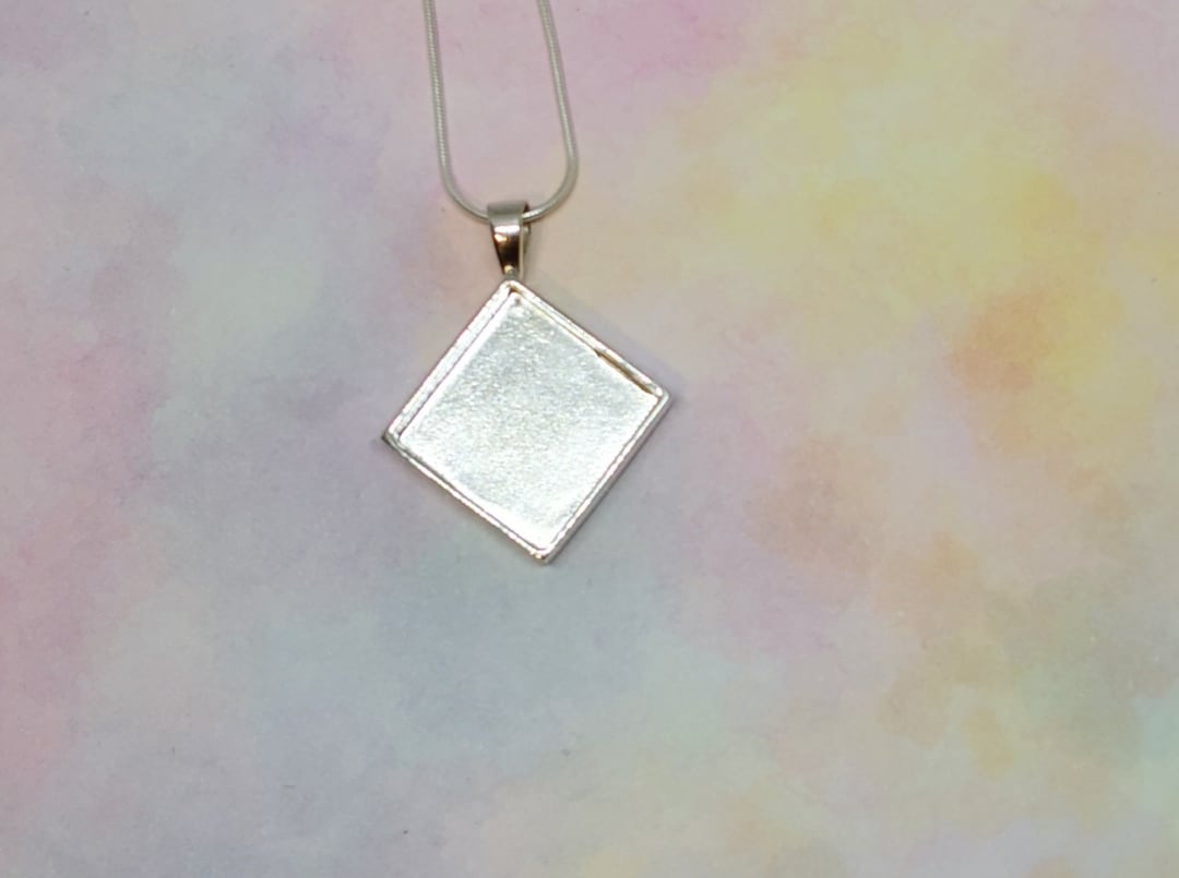 Breast Milk Ashes Inclusions Square Pendant in Sterling Etsy