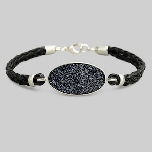 Sterling Silver Cremation Ashes Bracelet – Men's Keepsake Jewelry, Leather Strap