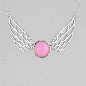 Cremation Ashes & Hair Keepsake Angel Wings Necklace – Sterling Silver Memorial Jewellery - Handmade Inclusion Pendant - Bereavement Gift UK