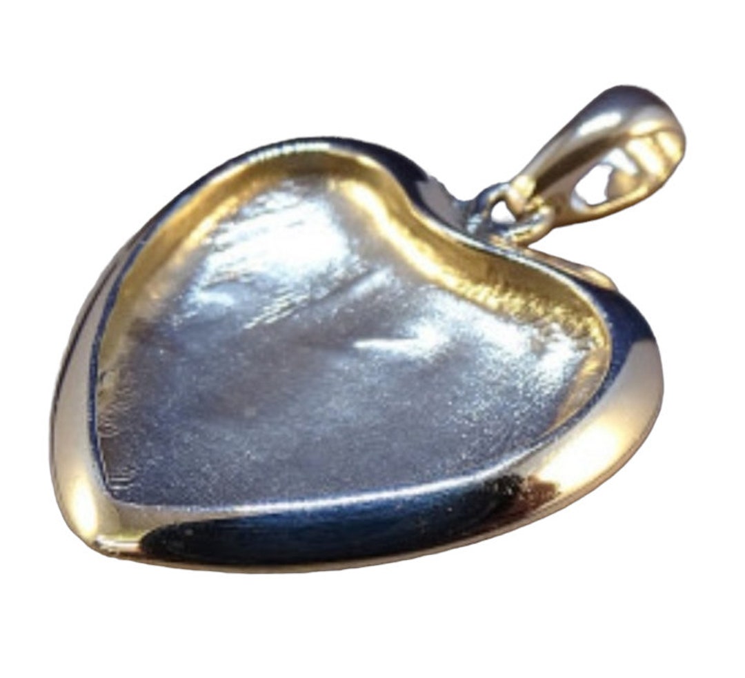 Breast Milk Ashes Inclusions Heart Shape Pendant in Etsy