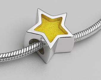 925 Silber Einäscherung Asche Stern Charm Anhänger - Gedenkschmuck