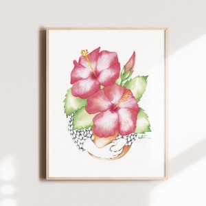 Botanical poster leaves houseplants, illustration gifts for plant lovers, watercolor art, wall decoration, Katrinn Pelletier image 1