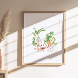 Affiche vélo plantes d'intérieur et chien, illustration petit Corgi , animal, art aquarelle, dessin, décoration murale, Katrinn Pelletier image 7