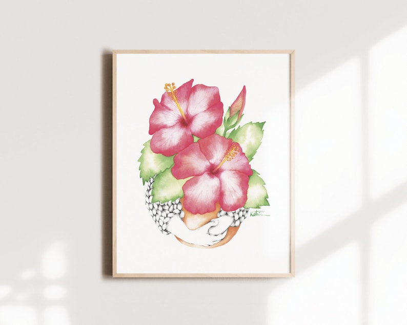 Botanical poster leaves houseplants, illustration gifts for plant lovers, watercolor art, wall decoration, Katrinn Pelletier image 1
