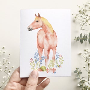 Carte de souhait cheval, carte de voeux animal de la ferme, carte sans texte, portrait animaux aquarelle, anniversaire, Katrinn Pelletier 画像 2
