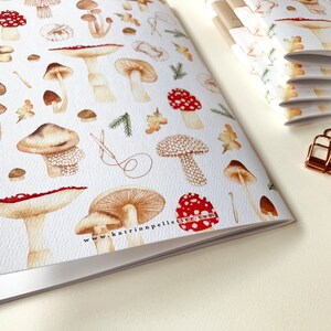 Knitted mushroom notebook, autumnal notebook, illustrated stationery, office item, made in Canada, Katrinn Pelletier image 7