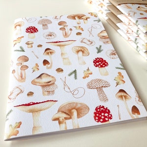 Knitted mushroom notebook, autumnal notebook, illustrated stationery, office item, made in Canada, Katrinn Pelletier image 6