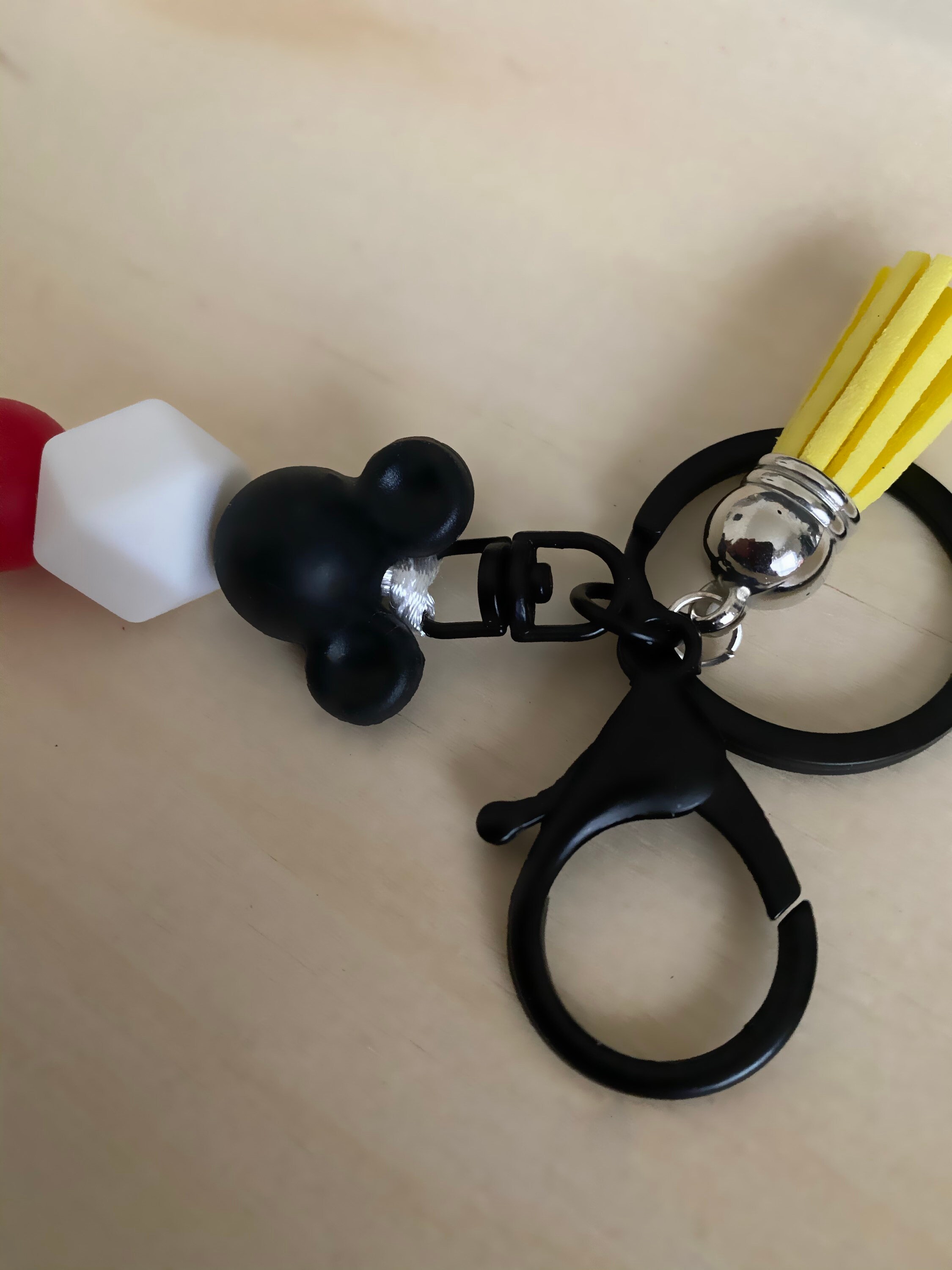 Mickey Mouse Beaded Keychain Silicone Adorable Colorful Etsy