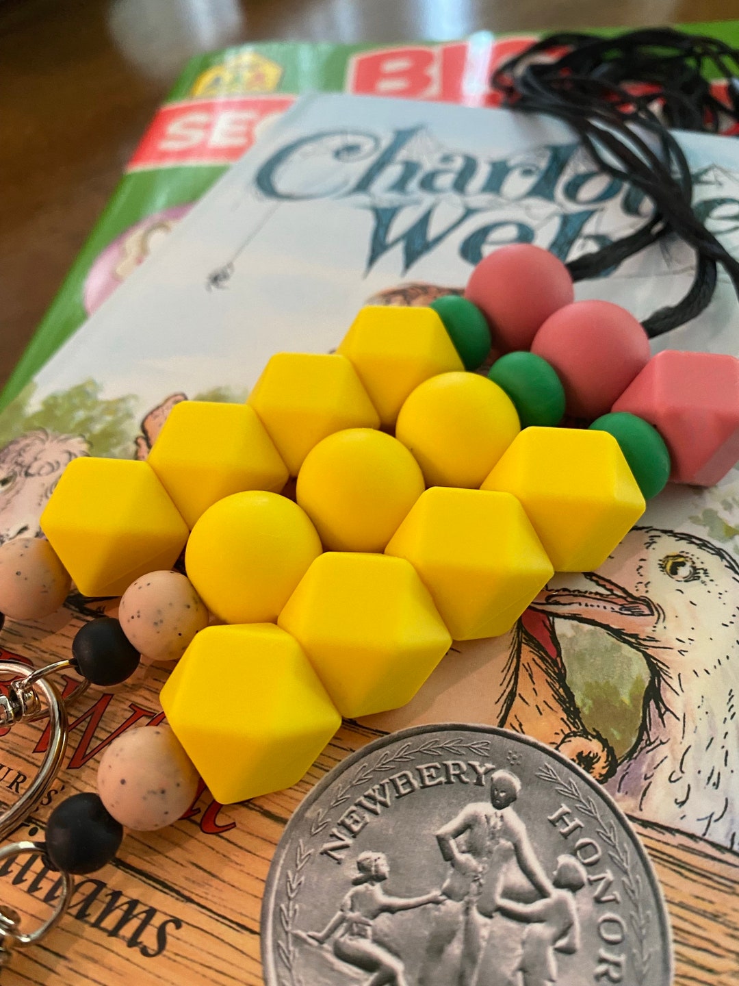 Teacher Pencil Lanyard Silicone Beads Nylon Cord Teacher Etsy