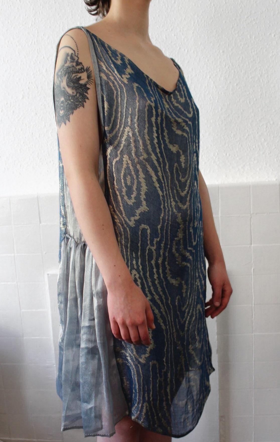 1920s Blue and Silver Lamé Dress 20s Toga-style Metallic - Etsy UK