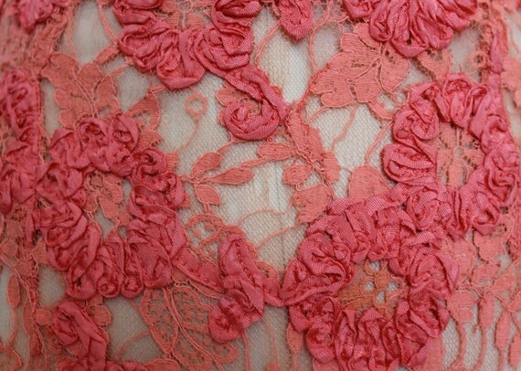 1920s pink lace and ribbon tabard dress || 20s sa… - image 7