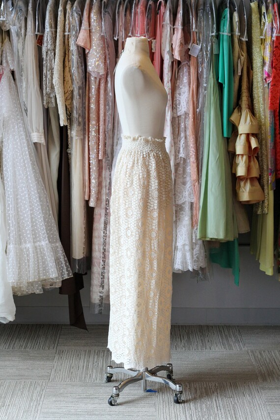 Vintage Cream Lace Maxi Skirt Gem