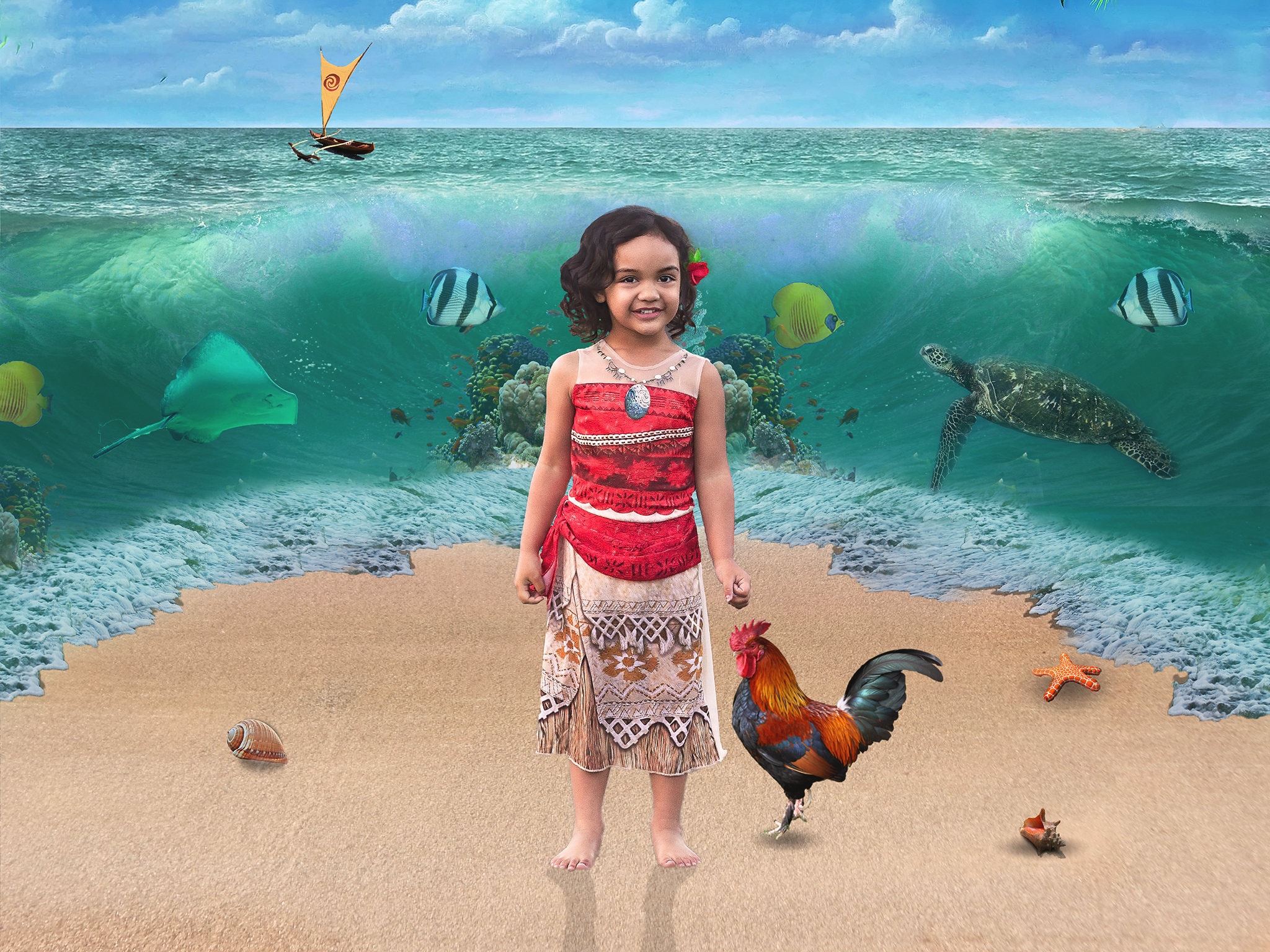 Moana Inspired Digital Backdrop - Etsy