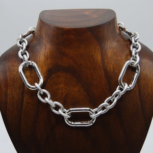 Stainless Steel Statement Chain, Statement Silver Necklace, Chunky Silver Chain, Heavy Chain, Oval Link Chain