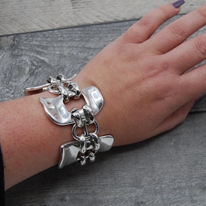 Statement Silver Bracelet: Chunky Rolo Chain, Toggle Clasp