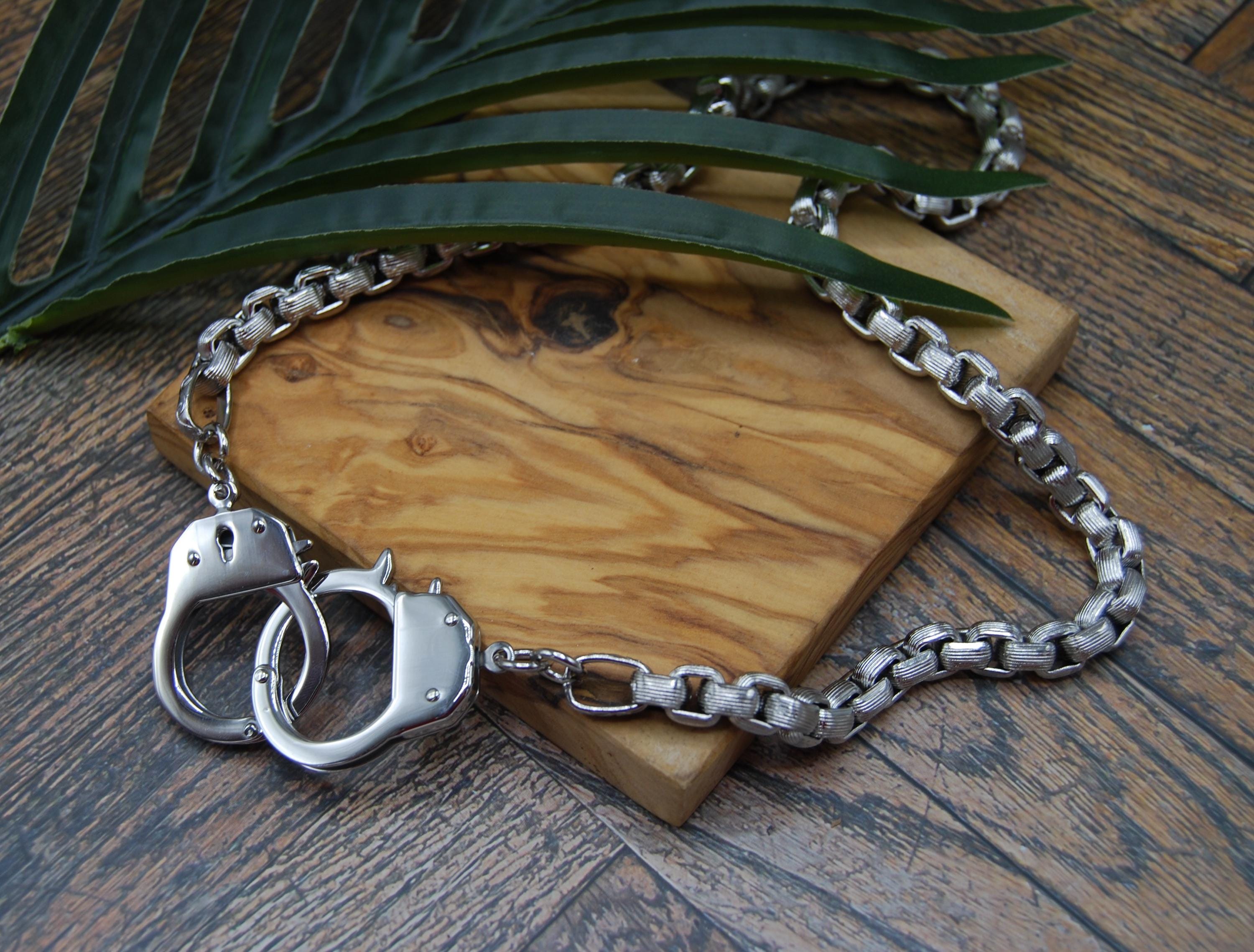 Stainless Steel Handcuff Necklace: Statement Box Link Chain - Etsy