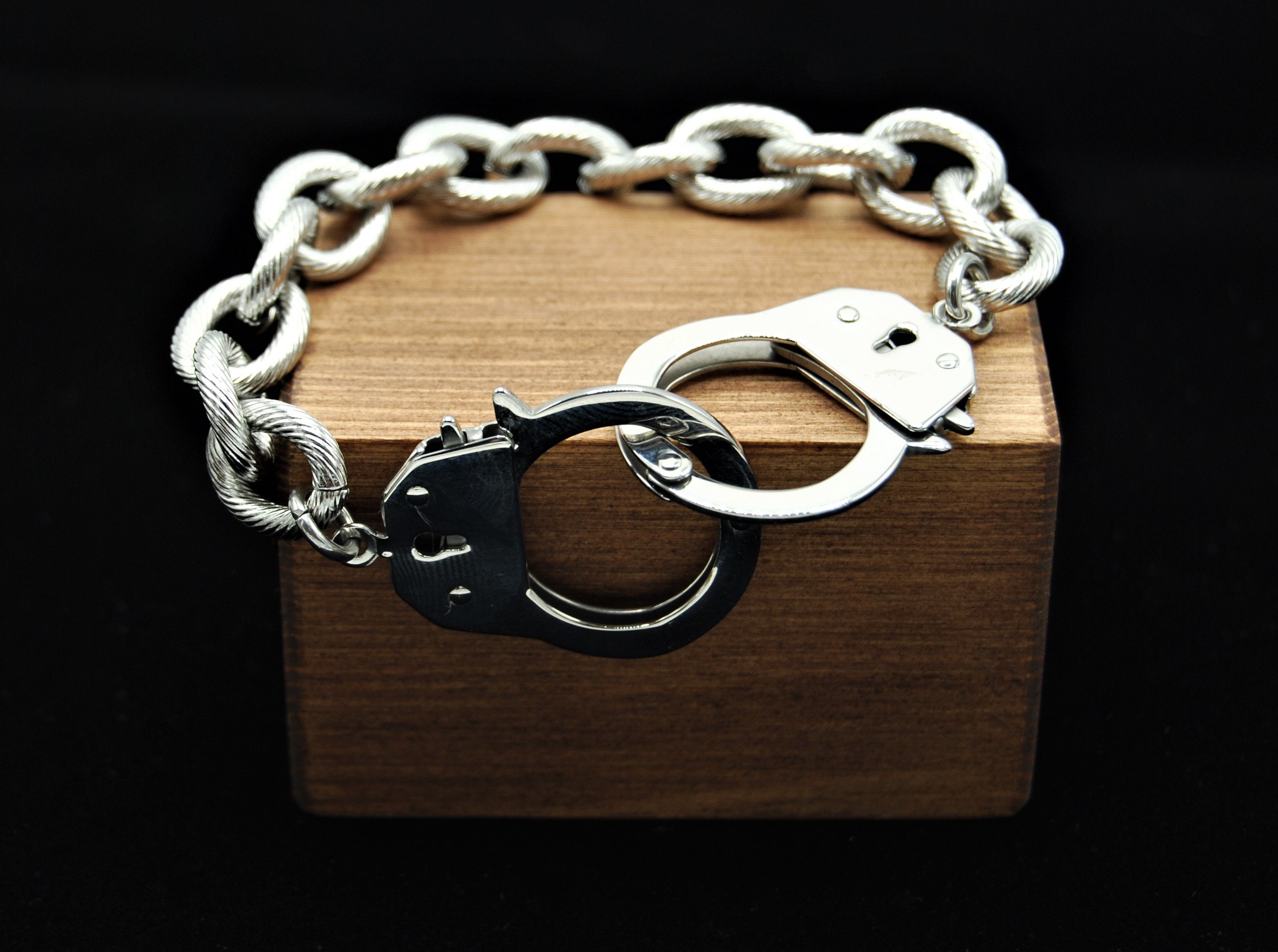 Stainless Steel Handcuff Bracelet Double Handcuff Bracelet Etsy