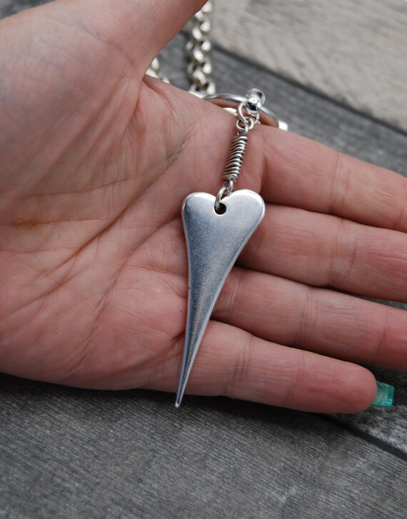Collana Con Ciondolo Cuore Placcato Argento E Zirconi – Catena Rolo 18 Pollici, Donna