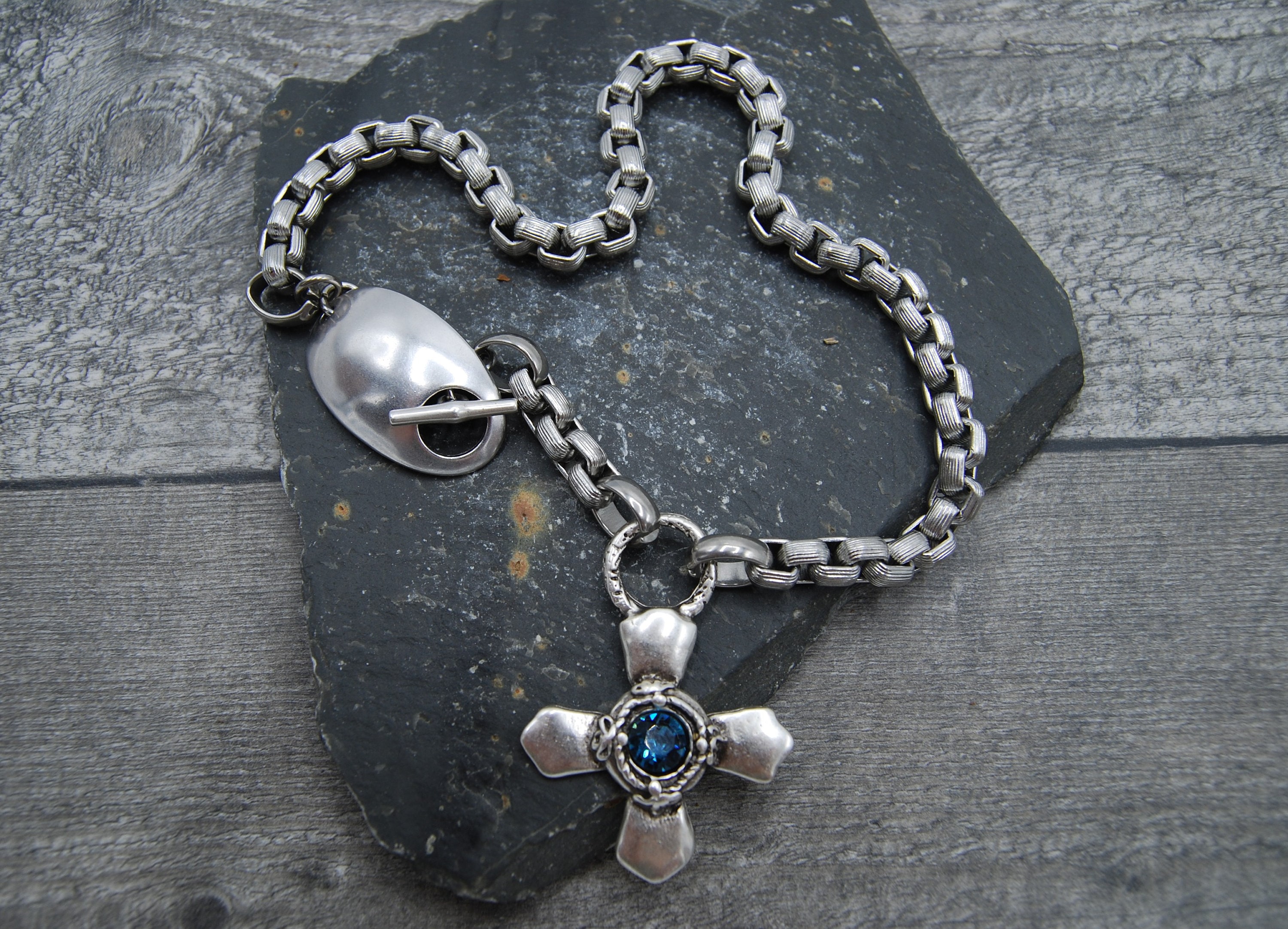 Swarovski chunky cross necklace sale