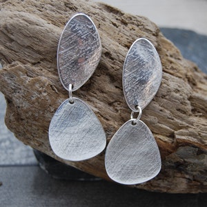 Dramatic Antique Silver Drop Earrings, Statement Silver Earrings, Dangling Silver Earrings, Large Silver Earrings, Abstract Earrings,