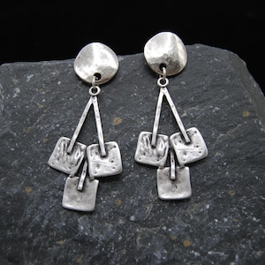 Antike Silber Ohrringe, Abstrakte Silber Ohrringe, Statement Silber Ohrringe, Geschenk für sie, Große Silber Ohrringe, Geometrische Ohrringe