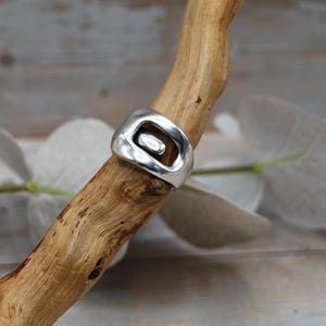 Adjustable Belt Buckle Ring: Chunky Antique Silver Plated Statement Jewelry