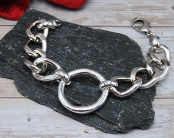 Silver Plated Chunky O-Ring Bracelet