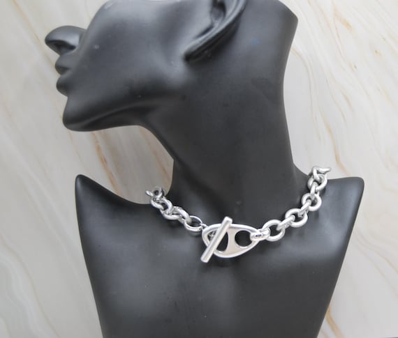 ripp monster 正解のないsilver chain choker Stainless Steel Choker Necklace: Chunky Cable Chain, Silver Plated