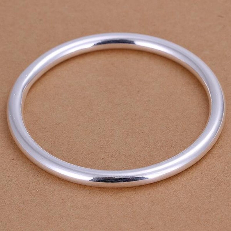 Simple Silver Bangle Solid Bangle Gift For Her Heavy Silver Bangle Minimalist Silver Bangle Plain Silver Bangle