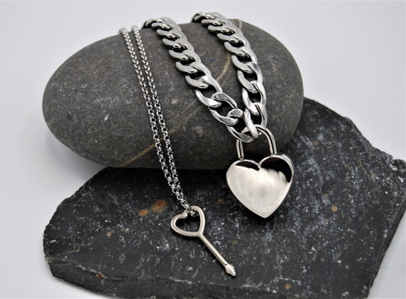 Heart lock on sale chain necklace