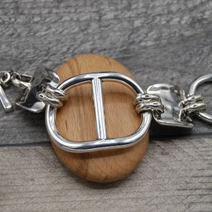 Silver Plated Cuff Bracelet: Chunky Toggle Clasp, Custom Fit