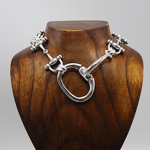 Statement Silver Choker Necklace, Stirrup Choker Necklace, Unique Silver Choker, Solid Silver Choker Necklace, Statement Necklace, Chunky