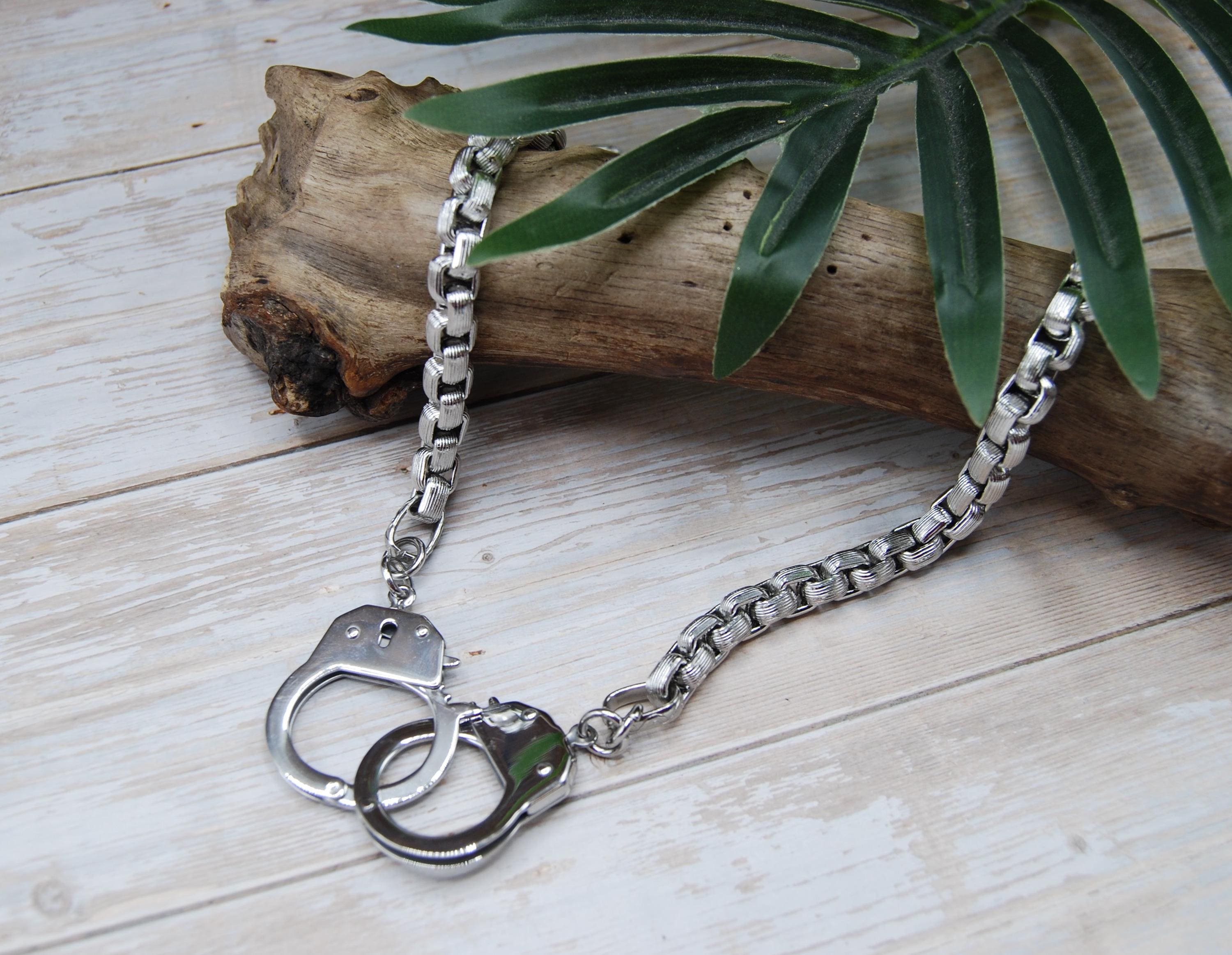 Stainless Steel Handcuff Necklace: Statement Box Link Chain - Etsy