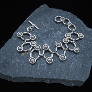 Statement Silver Bracelet, Chunky Silver Bracelet, Gift For her, Silver Toggle Bracelet, Wide Silver Bracelet,