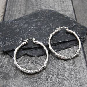 Antique Silver Hoop Earrings: Large Statement Jewelry