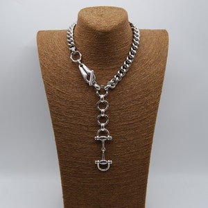 Statement Silver Necklace, Chunky Solid Stainless Steel Curb Chain,