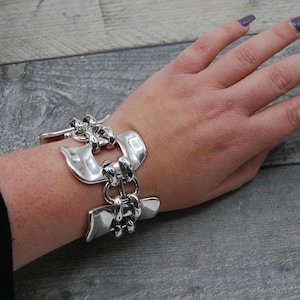 Statement Silver Plated Bracelet: Chunky Rolo Chain, Toggle Clasp