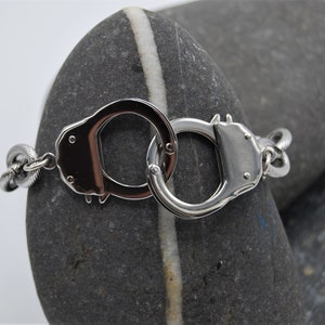 Stainless Steel Handcuff Bracelet, Double Handcuff Bracelet, Silver Handcuff, Silver Link Bracelet, Statement Bracelet, Unisex Bracelet