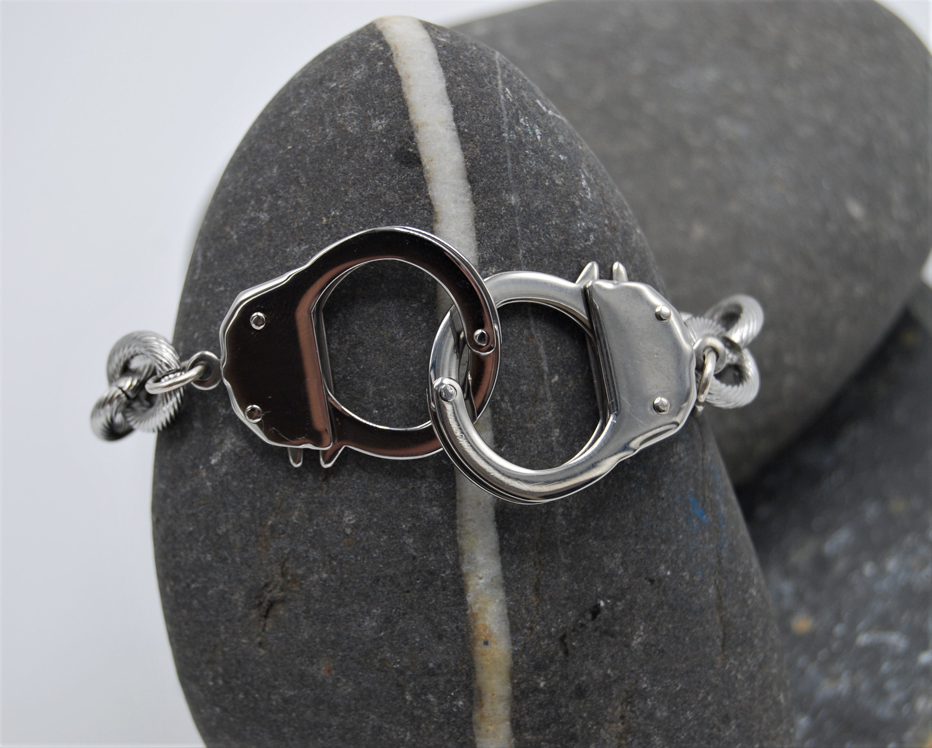 Stainless Steel Handcuff Bracelet Double Handcuff Bracelet Etsy
