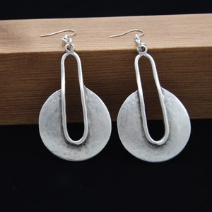 Statement Antique Silver Drop Dangling Earrings, Gift For Her, Gift Idea, Unique Gift Idea, Large Earrings, Boho Chandelier Earrings