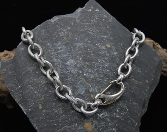 Statement Stainless Steel Cable Chain Necklace: Unisex Industrial Jewelry