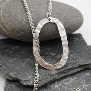 Antique Silver Statement Lariat Necklace, Chunky Silver Layering ...