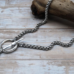 Silver Greek Coin Wrap Necklace – 100 cm Stainless Steel Box Chain image 13