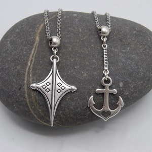 Antike Silberkette, Anker Halskette, Tuareg Silber Anhänger, Silber Herz Anker Anhänger, Geschenk für sie, Boho Silber Anhänger