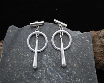 Antique Silver Spike Drop Earrings: Statement Jewelry