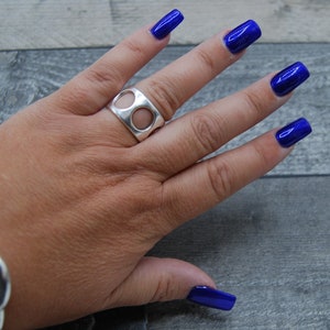 Antiker Silberbandring, Silberbreitbandring, Silberstapelring, einstellbarer Silberring, Geschenk für sie, Silberkreisbandring