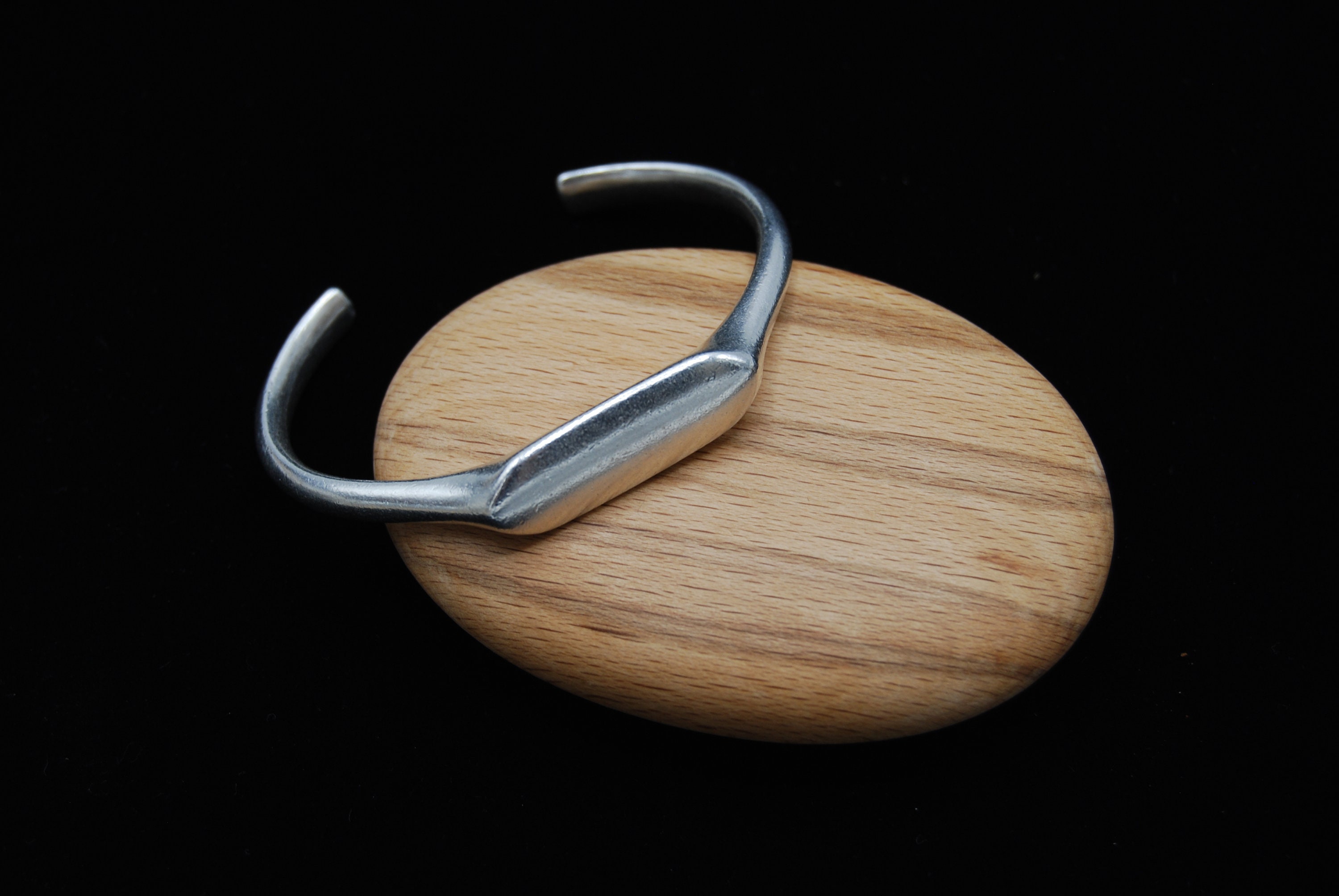 Heavy Antique Silver Plated Torque Bangle: Chunky Stacking Bracelet